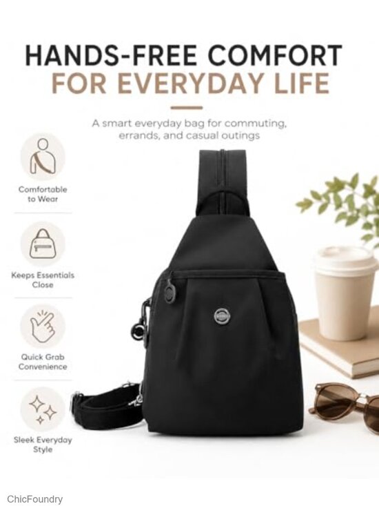 Water-Resistant Sling Backpack Crossbody Chest Bag for Travel Work Gym main image 4